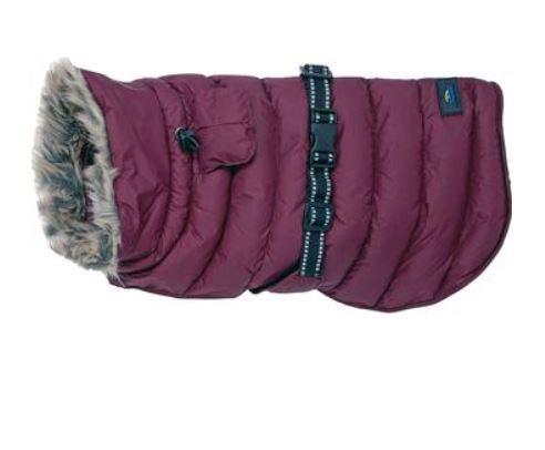 Doggie Design Alpine Extreme Cold Puffer Coat - Burgundy - 811618012633