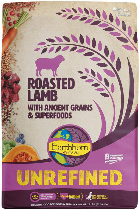 Earthborn Holistic Unrefined Roasted Lamb with Ancient Grains & Superfoods Dry Dog Food - 034846541007