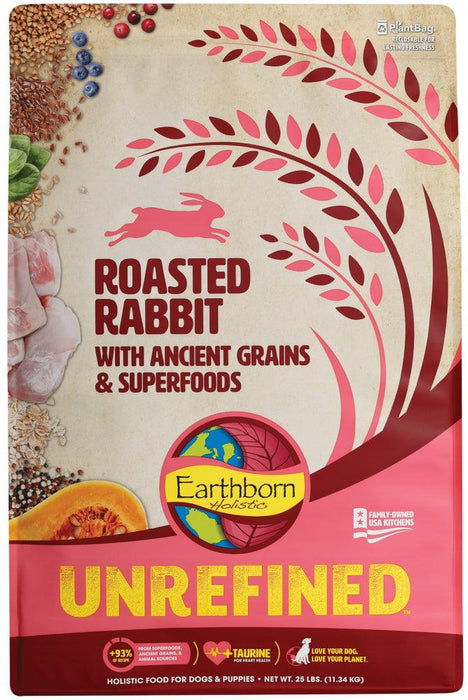 Earthborn Holistic Unrefined Roasted Rabbit with Ancient Grains & Superfoods Dry Dog Food - 034846540802