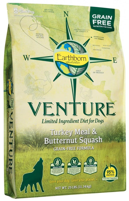 Earthborn Holistic Venture Limited Ingredient Grain Free Turkey Meal and Pumpkin Dry Dog Food - 034846540703