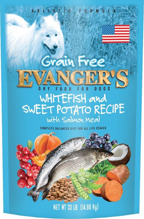 Evangers Grain Free Super Premium Whitefish and Sweet Potato Dry Dog Food - 077627401428