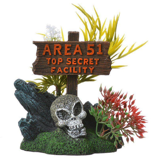 Exotic Environments Area 51 Top Secret Sign Aquarium Ornament - 030157018542