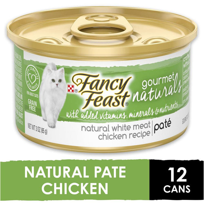 Fancy Feast Gourmet Naturals Grain-Free Pate White Meat Chicken Recipe Adult Wet Cat Food - 00050000172092