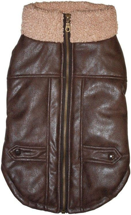 Fashion Pet Brown Bomber Dog Jacket - 660204025355