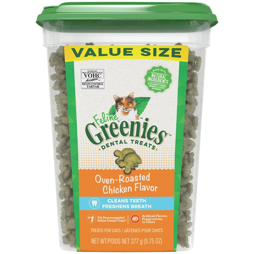 Feline Greenies Adult Dental Oven Roasted Chicken Flavor Cat Treats - 642863111327