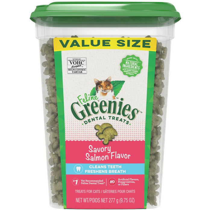 Feline Greenies Adult Dental Savory Salmon Flavor Cat Treats - 642863111419