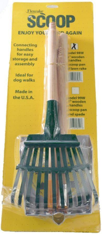 Flexrake Scoop and Steel Rake Set with Wood Handle - Small - 017849039818