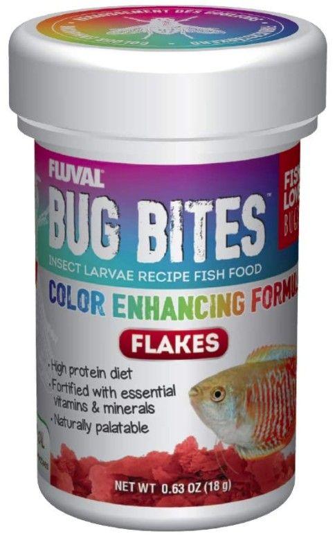 Fluval Bug Bites Insect Larvae Color Enhancing Fish Flake - 015561173469