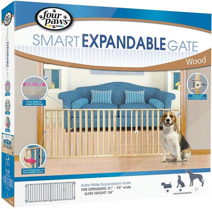 Four Paws Extra Wide Wood Safety Gate - 045663572204