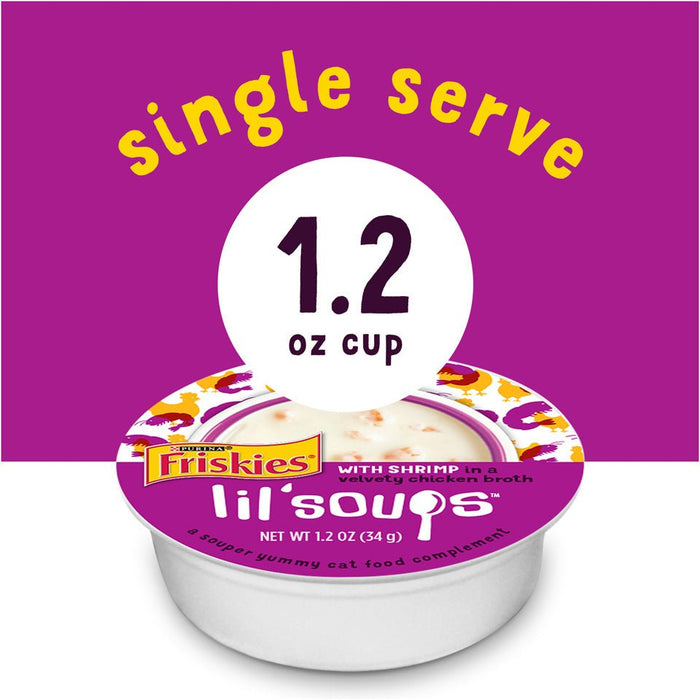 Friskies Natural Grain-Free Lil' Soups With Shrimp In Chicken Broth Cat Food Compliment - 00050000171934