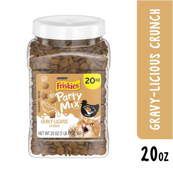 Friskies Party Mix Crunch Gravylicious Chicken & Gravy Flavors Cat Treats - 050000169795