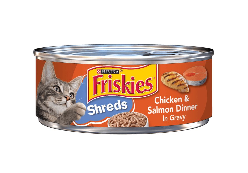 Friskies Savory Shreds Chicken And Salmon Dinner In Gravy Canned Cat Food - 00050000489961