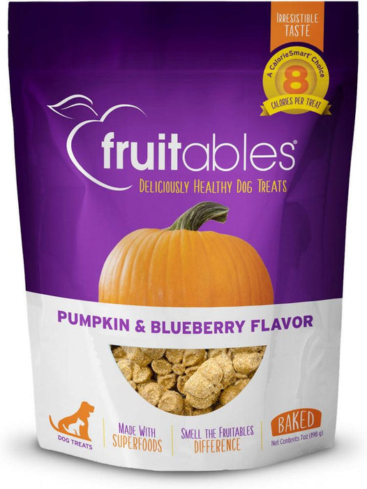 Fruitables Pumpkin & Blueberry Flavor Crunchy Dog Treats - 895352002150