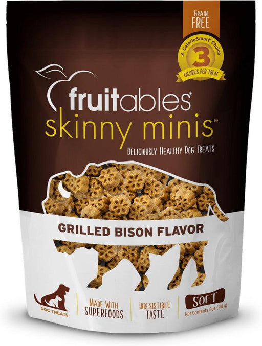 Fruitables Skinny Minis Grilled Bison Flavor Soft & Chewy Dog Treats - 895352002471