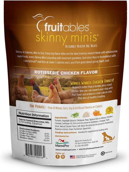 Fruitables Skinny Minis Rotisserie Chicken Flavor Soft & Chewy Dog Treats - 895352002464