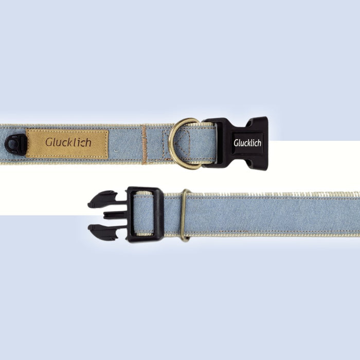 Glucklich Denim Adjustable Dog Collar - 8903523715661