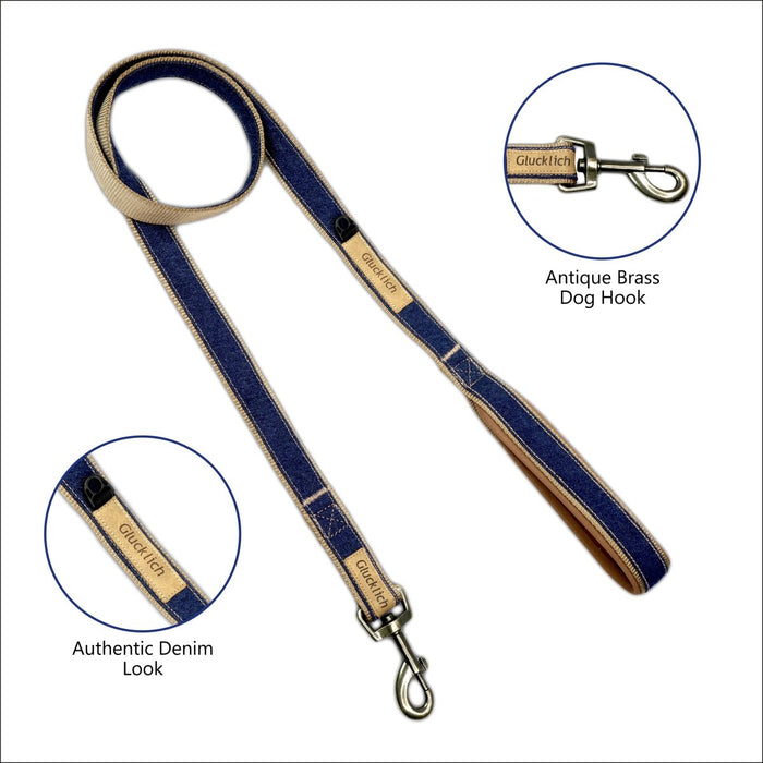 Glucklich Denim Nylon Pet Leash - 8904401402079