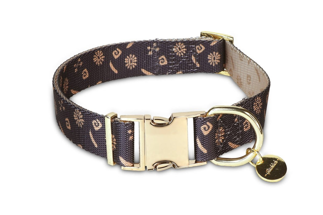 Glucklich Elegance Polyester Printed Adjustable Dog Collar - Pack of 1 - 8903523715562