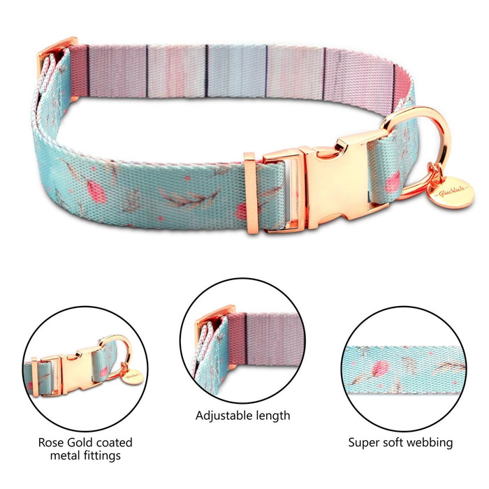 Glucklich Elegance Polyester Printed Adjustable Dog Collar - Pack of 1 - 8903523715579