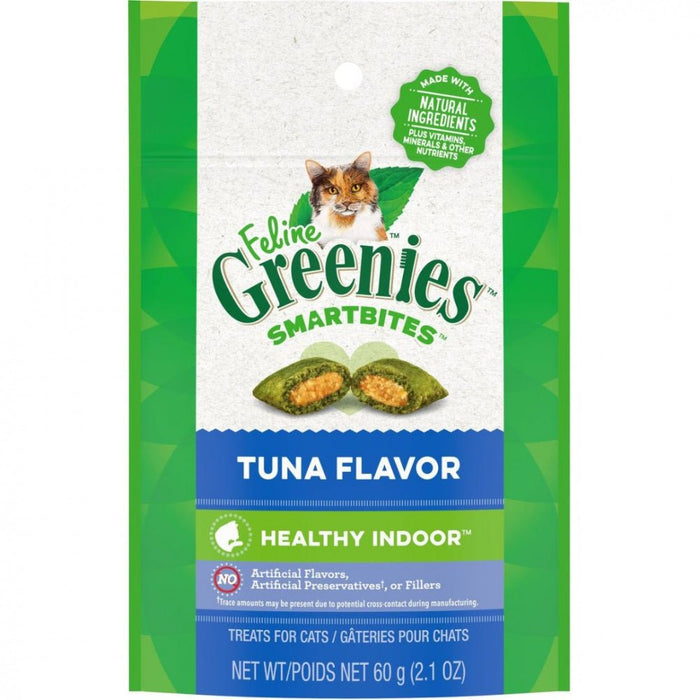 Greenies Feline SmartBites Healthy Indoor Natural Tuna Flavor Soft & Crunchy Adult Cat Treats - 642863101403