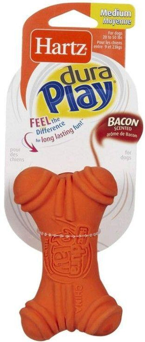 Hartz Dura Play Bacon Scented Soft Dog Bone Toy Medium - 032700992828