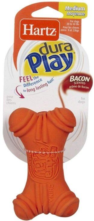 Hartz Dura Play Bacon Scented Soft Dog Bone Toy Medium - 032700992828