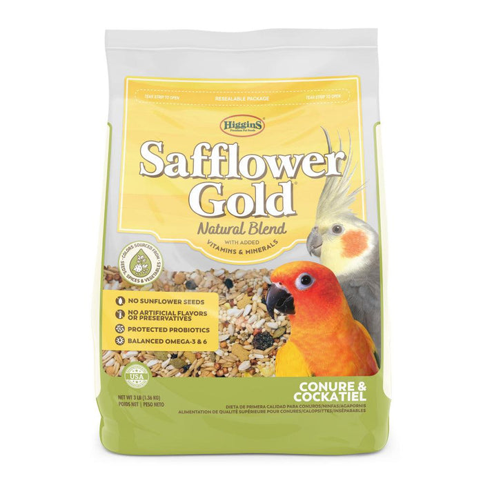 Higgins Safflower Gold Conure & Cockatiel Food - 046706301201