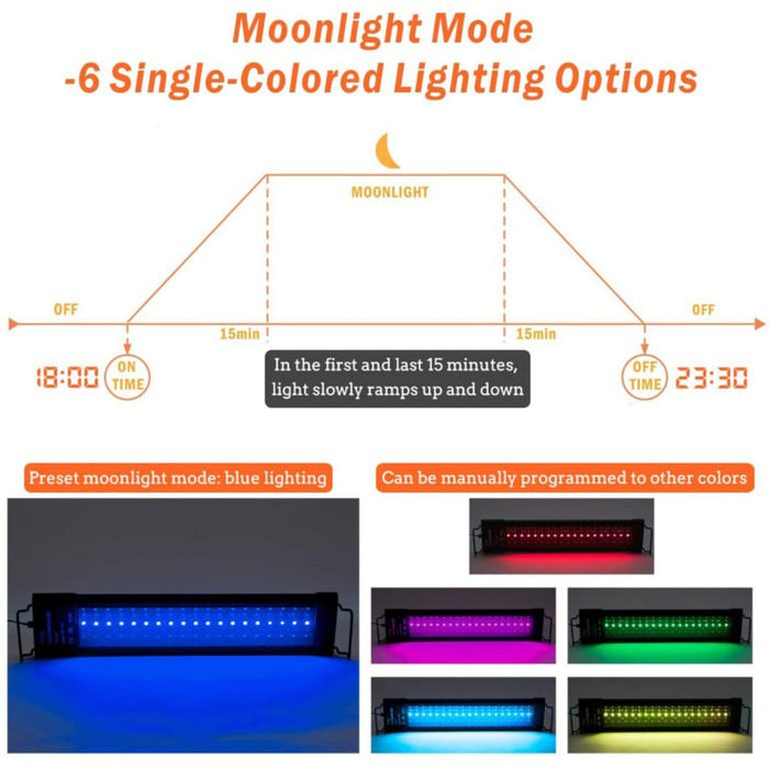 Hygger Auto On Off Full Spectrum LED Light with Build-in Timer - 6976286980319