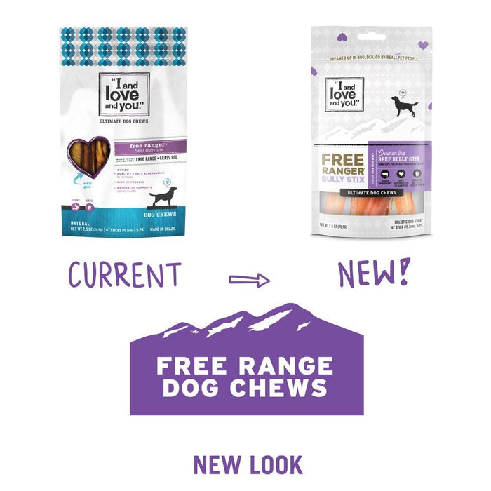 I and Love and You Free Grain Free Ranger Bully Stix Dog Treats - 818336010002