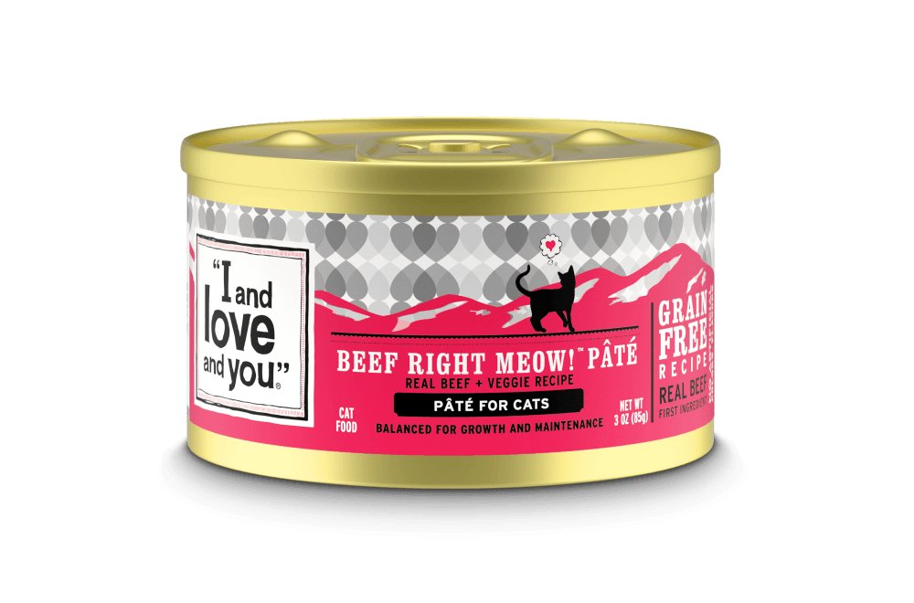 I and Love and You Grain Free Beef, Right Meow! Pate Canned Cat Food - 10818336010214