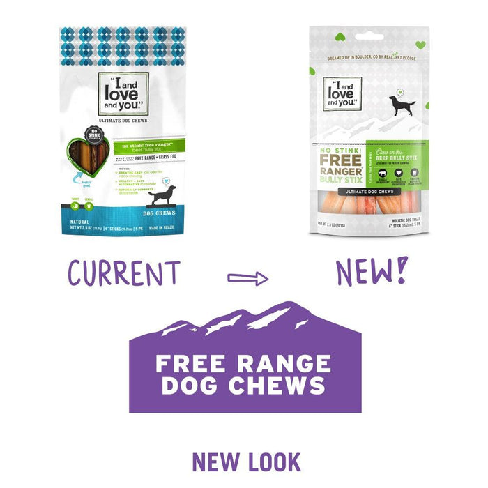 I and Love and You Grain Free Free Ranger No Stink Bully Stix Dog Treats - 818336010033