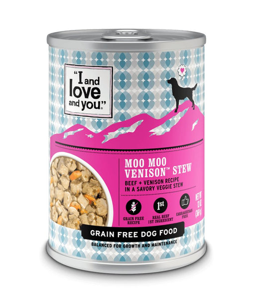 I And Love And You Grain Free Moo Moo Venison Stew Canned Dog Food - 10818336011969