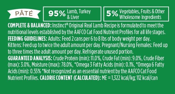 Instinct Grain-Free Lamb Formula Canned Cat Food - 769949507260