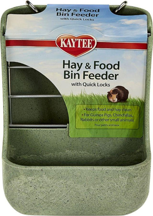 Kaytee Hay & Food Bin with Quick Locks Small Animal Feeder - 045125619225