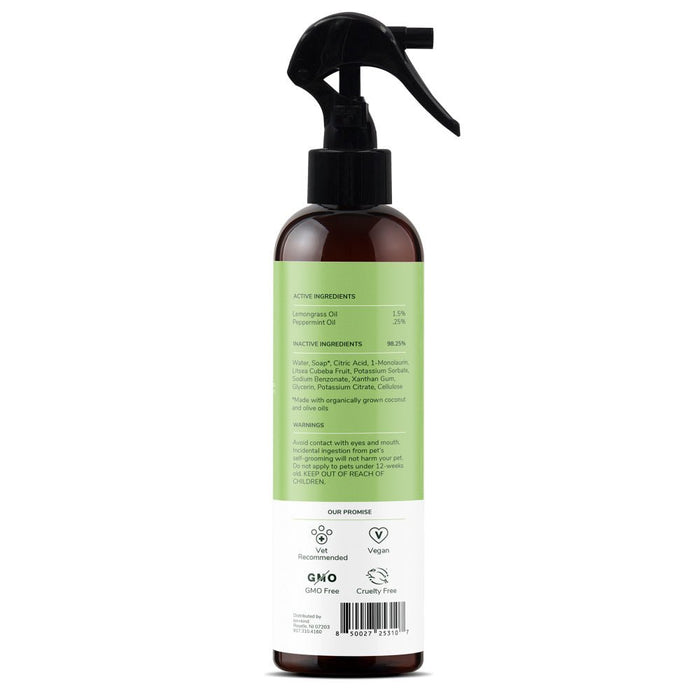 kin+kind Flea & Tick Prevent! Plant Powered Dog & Cat Protect Lemongrass Spray - 850027253107