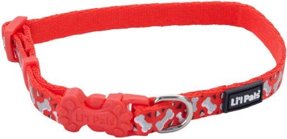 Li'L Pals Reflective Collar - Red with Bones - 076484162510