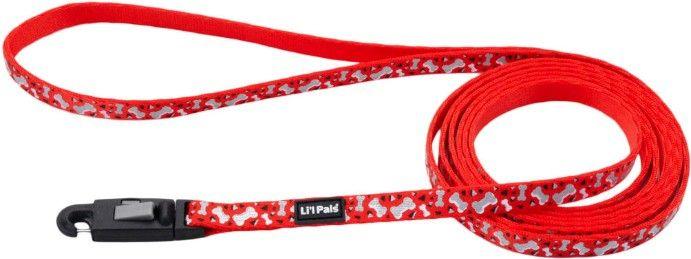 Li'L Pals Reflective Leash Red with Bones - 076484162015