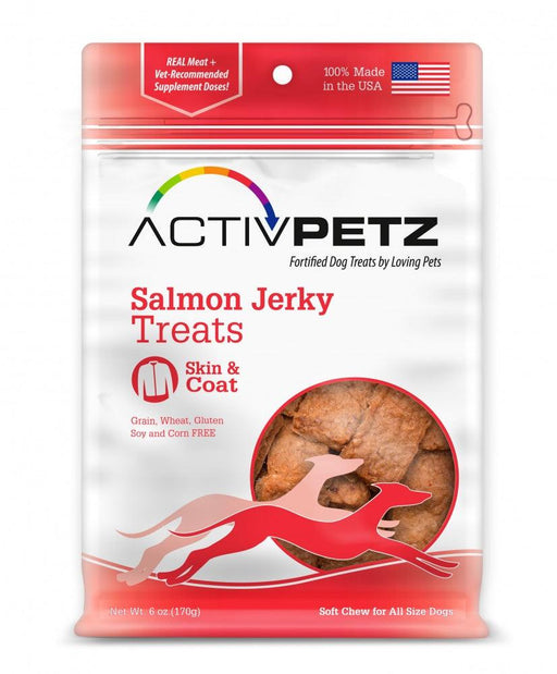 Loving Pets ActivPetz Grain Free Salmon Jerky Skin and Coat Health Dog Treats - 842982081031