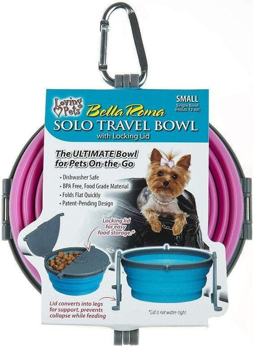 Loving Pets Bella Roma Pink Travel Bowl - 842982079823