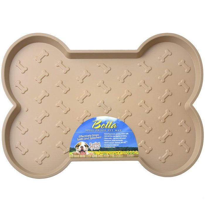 Loving Pets Bella Spill-Proof Dog Mat - Tan - 842982073524