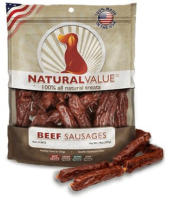 Loving Pets Natural Value Beef Sausages Dog Treats - 842982080720