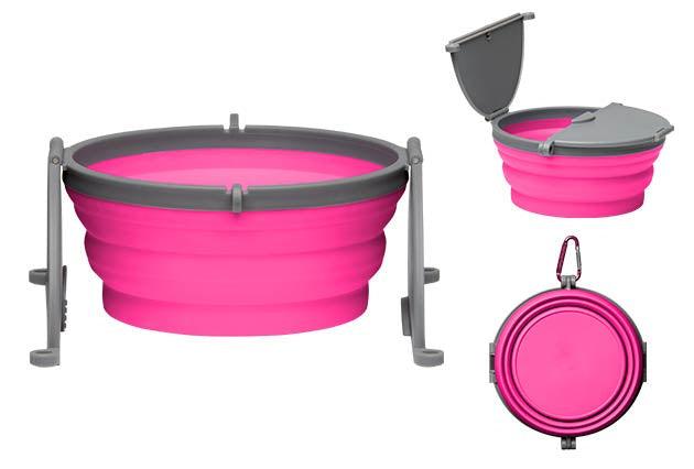 Loving Pets Pink Bella Travel Bowl - 842982079823