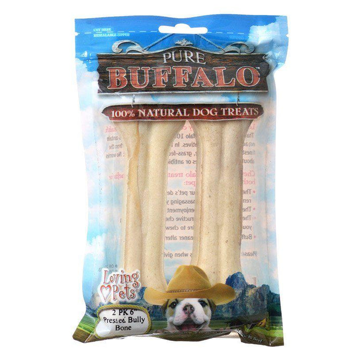 Loving Pets Pure Buffalo Dog Treats - Pressed Bully Bone - 842982056657