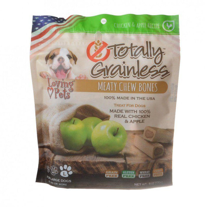 Loving Pets Totally Grainless Meaty Chew Bones - Chicken & Apple - 842982053113