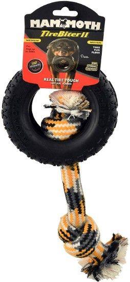 Mammoth Tirebiter II Dog Toy with Rope Medium - 746772350102