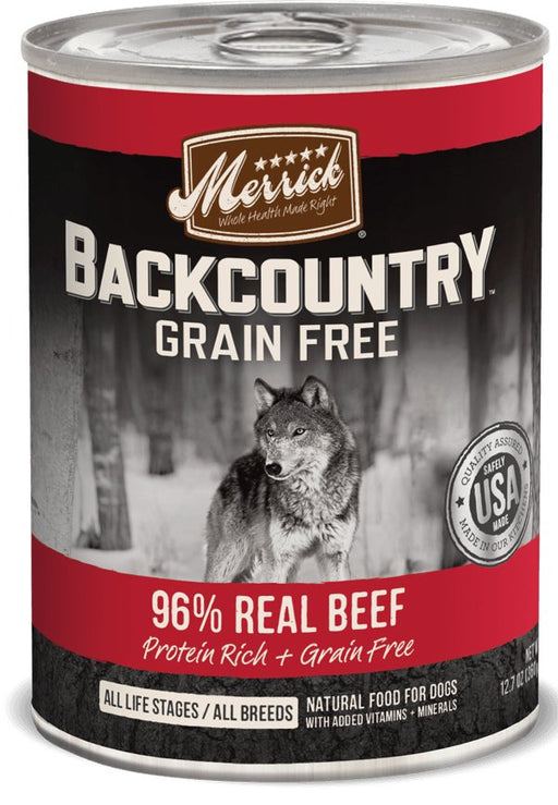 Merrick Backcountry Grain Free 96% Beef Recipe Canned Dog Food - 022808371021