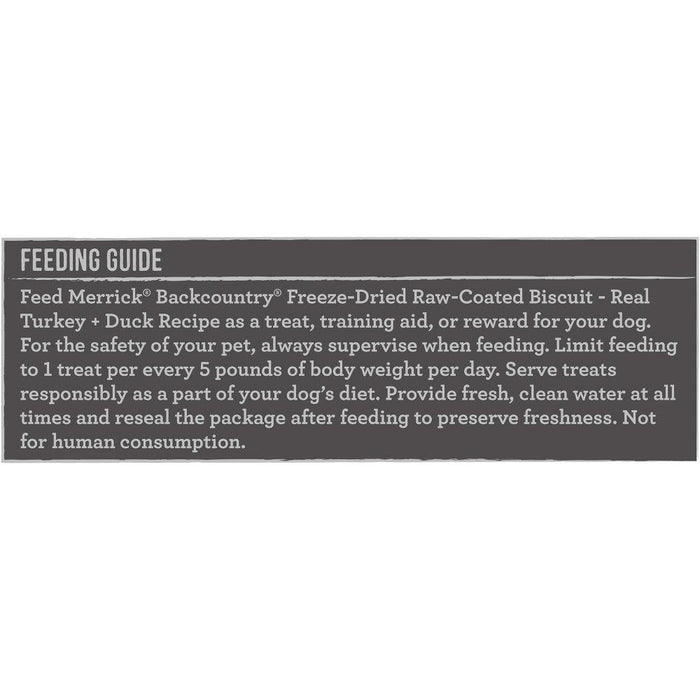 Merrick Backcountry Grain Free Turkey & Duck Recipe Freeze Dried Raw Coated Biscuit Dog Treats - 022808760030