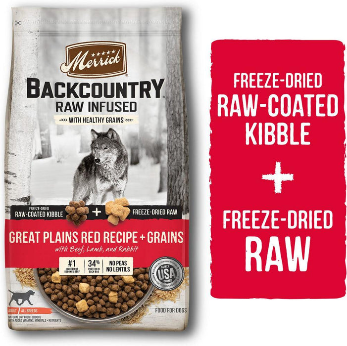 Merrick Backcountry Raw Infused Great Plains Red Recipe With Healthy Grains Freeze Dried Dog Food - 022808205043