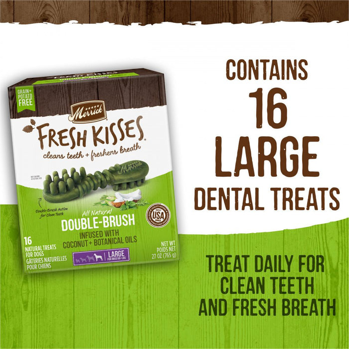 Merrick Fresh Kisses Dog Dental Treats Coconut Plus Botanical Oils Recipe Dog Treats for Large Breeds - 022808660231