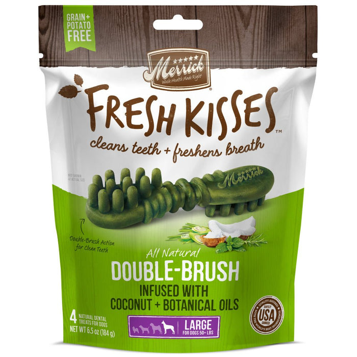 Merrick Fresh Kisses Dog Dental Treats Coconut Plus Botanical Oils Recipe Dog Treats for Large Breeds - 022808660231